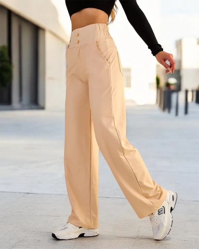 Royalfashion Women's wide eko leather pants