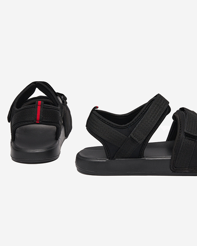 Men's black sandals with Velcro Crostal - Footwear