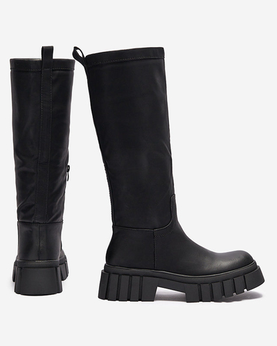 OUTLET Black women's mid-calf boots Astaroth - Footwear