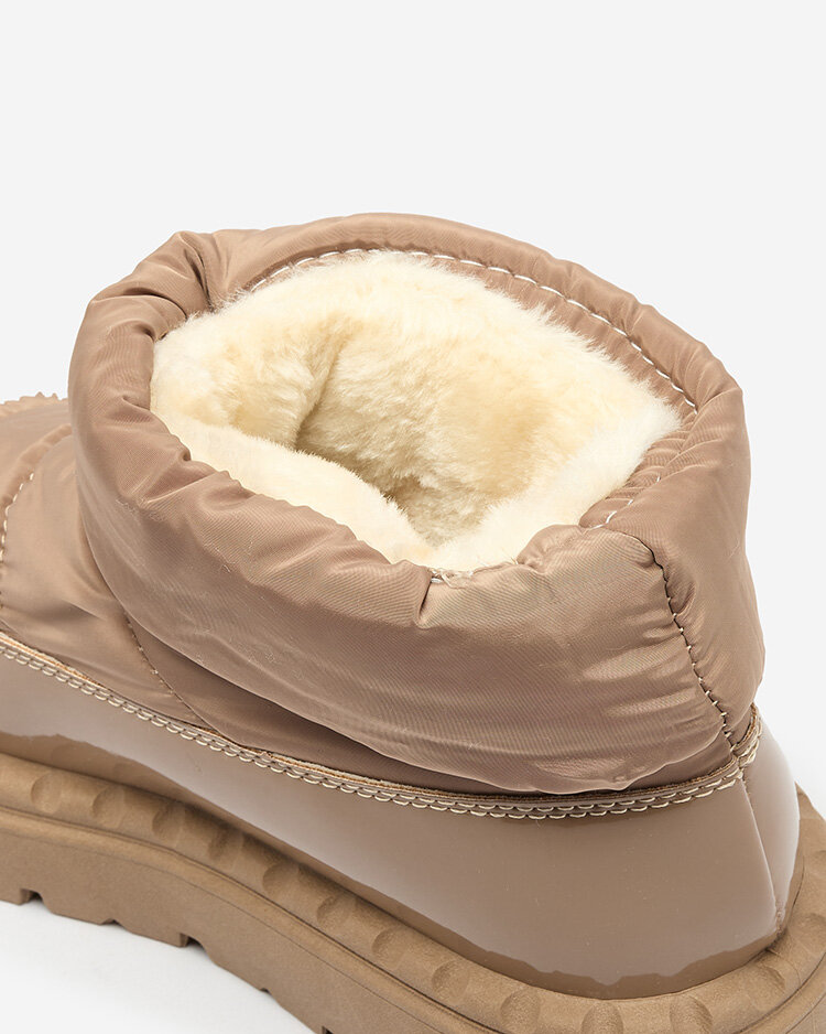 Royalfashion Sieviešu slips-on sniega zābaki brūnā krāsā Ireda