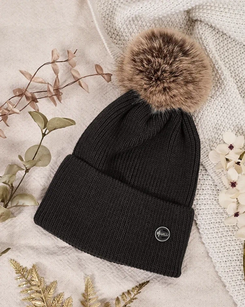 Royalfashion sieviešu ziemas cepure ar pom pom