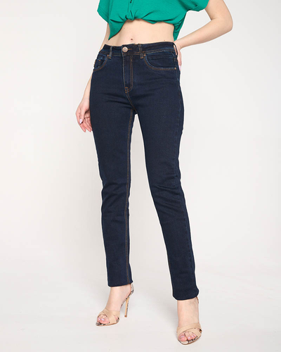 Navy blue straight women's PLUS SIZE jeans - Clothing