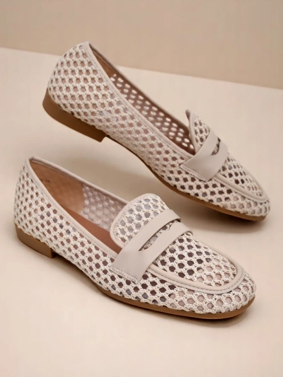 Beige Royalfashion Primavera Aelia fabric moccasins with almond toe