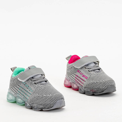 Gray children's sports shoes with pink elements Dons - Footwear