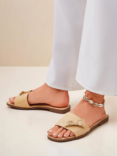 Royalfashion Женские шлепанцы из соломы Сандалии Aurelia