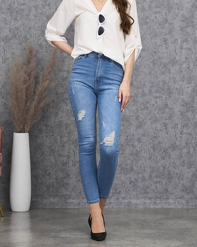 Blue women's tube jeans push up - Clothing