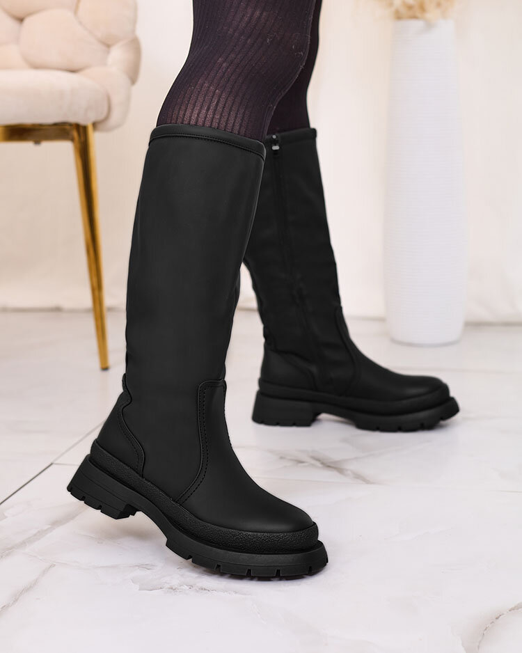 Royalfashion Women's matte boots in black Jegerha
