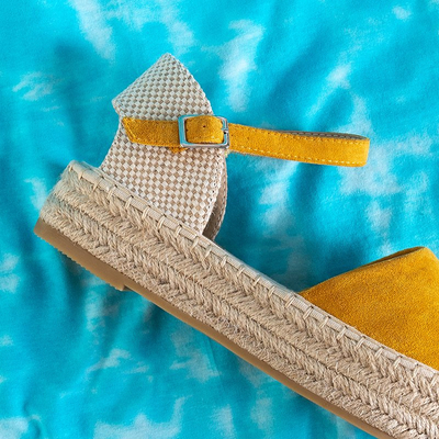 Yellow women's platform sandals Almira - Footwear