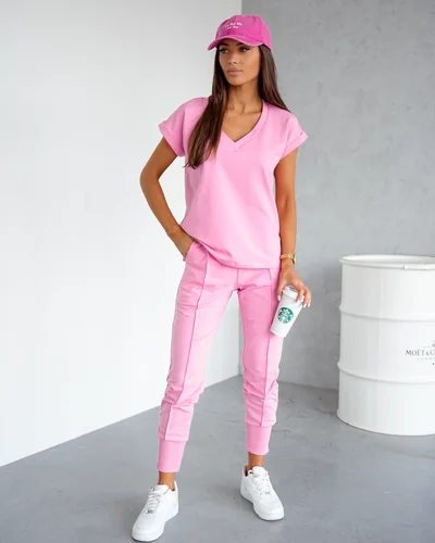 Royalfashion Sieviešu kokvilnas ikdienas komplekts ar īsām piedurknēm