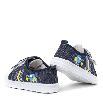 Granatowe tenisówki chłopięce na rzepy Condi - Obuwie