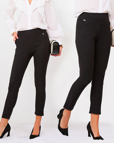 Royalfashion Black women's eco-leather leggings a'la bells