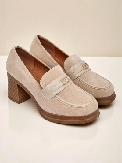 Royalfashion women’s block-heel loafers Evelay