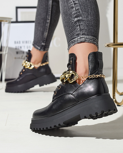 Black women's boots with cut-outs Neriso - Footwear