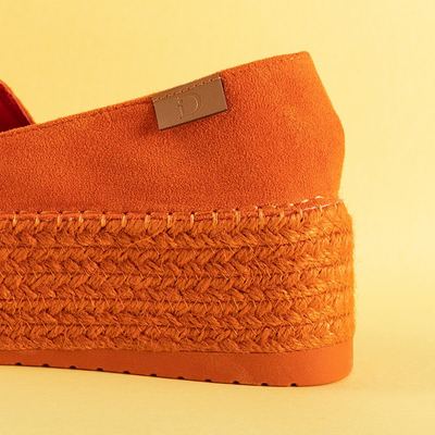 Orange women's espadrilles on a high platform Kentuki - Footwear
