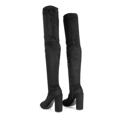 Black boots on the post with a cut Fauna - Footwear