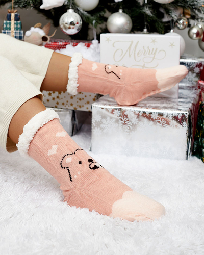 Royalfashion Sieviešu ziemas zeķes ar Ziemassvētku rakstu