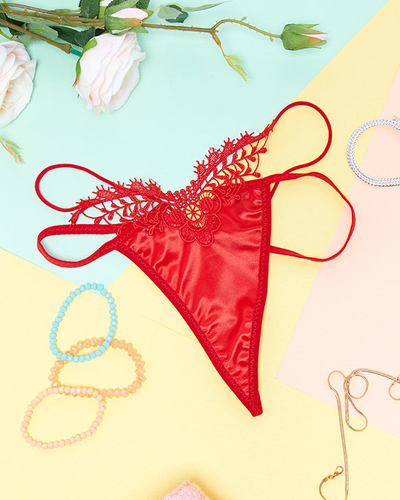 Women's red lace thong - Underwear
