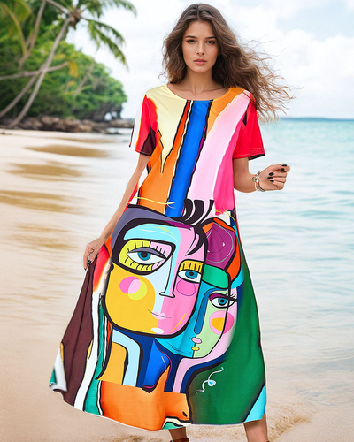 Royalfashion Women's patterned print dress