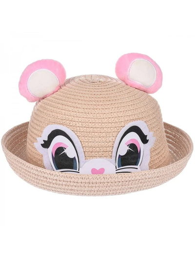Royalfashion Children's Straw Hat Bear Eyes Straw Hat