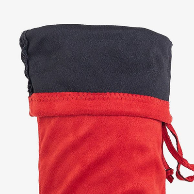 Sarkani sieviešu zābaki pāri ceļgaliem Elvina- Apavi