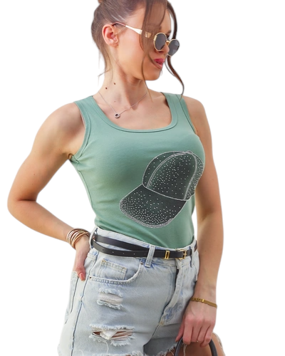 Royalfashion Cotton women's tank top with a cap