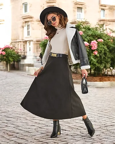 Юбка миди Royalfashion a' la suede для женщин