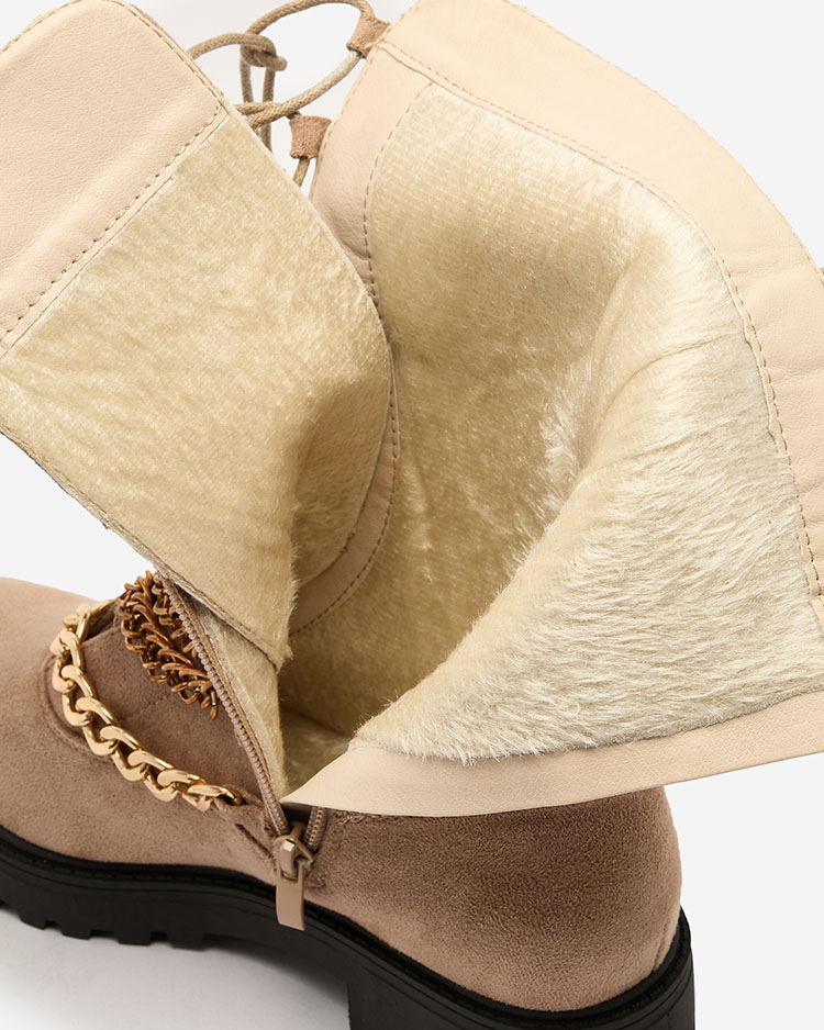 Royalfashion Sieviešu bagger zābaki gaiši brūnā krāsā Goserre