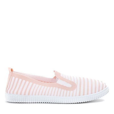 Pomarańczowe slip - on w paski Erela - Obuwie