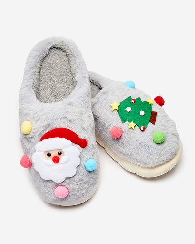 Royalfashion Christmas women's slippers in gray Fertemse
