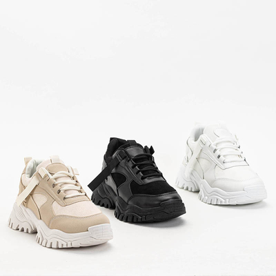 OUTLET Women's sports shoes sneakers in a shade of ecru Itega - Footwear