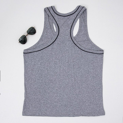 Cotton grey men's sleeveless T-shirt - Clothing