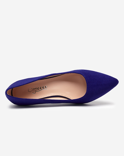 Cobalt women's pumps on a low heel Oia - Clothing