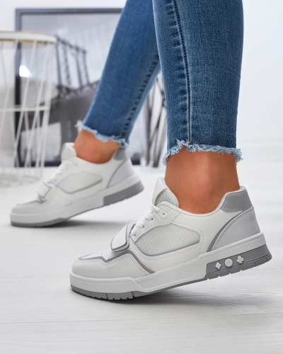 Women's sports sneakers in white-gray color Xirrat- Footwear