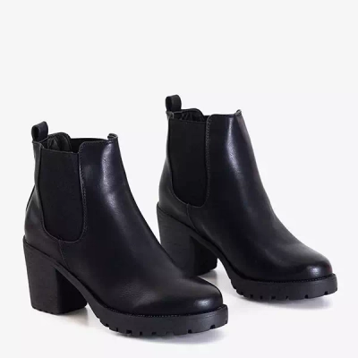 OUTLET Black high-heeled slip-on boots Nantes - Footwear