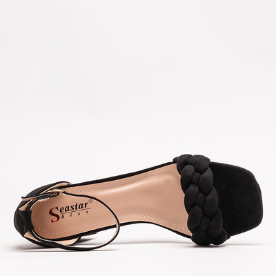 Black women's sandals with a decorated belt Venesi - Footwear