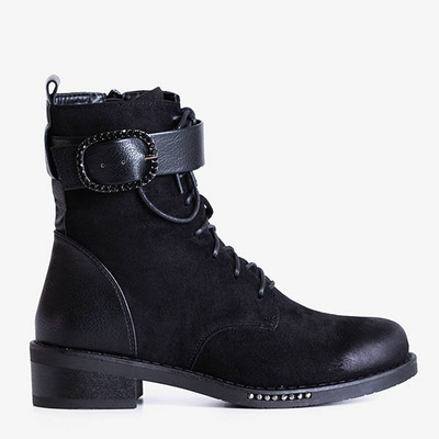 Black women's boots with a Roubaix buckle - Footwear
