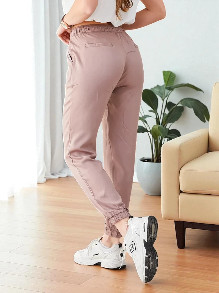 Pantaloni in Eleganza Lyocell Marrone