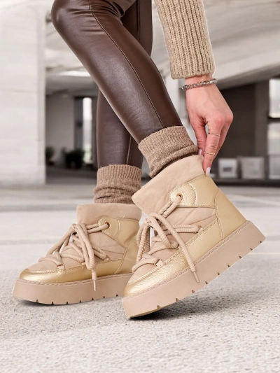 Royalfashion Women's lace-up snow boots Iniuc