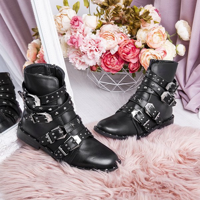 Black bags with studs and jets Perlita - Footwear