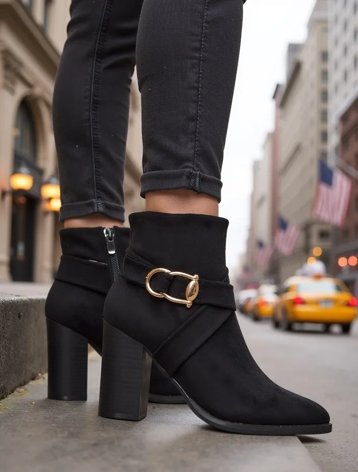 Royalfashion Women's ankle boots on a heel Lomie