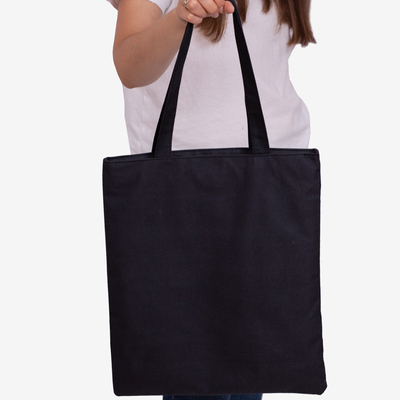 Black fabric bag with inscription - Accessories