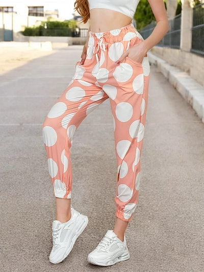 Royalfashion Sieviešu polka dot auduma bikses