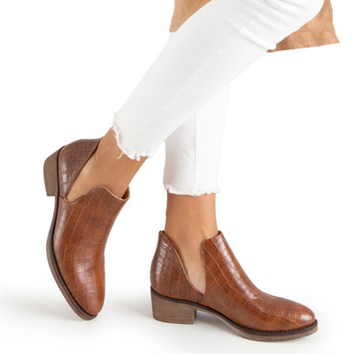 Brown snakeskin shoes with Piksen cutouts - Footwear