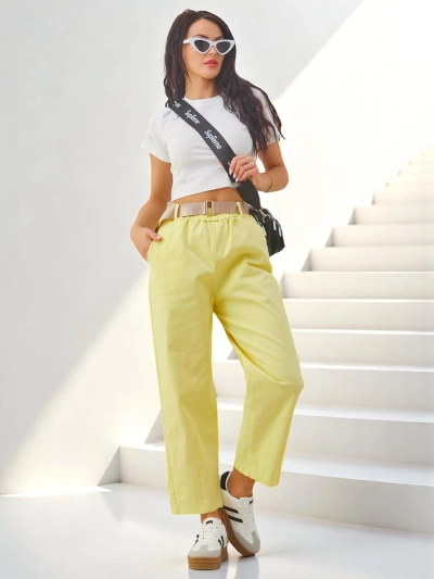 Royalfashion Cotton straight women's trousers fabric