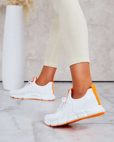 White and orange women's sports shoes Baym - Footwear