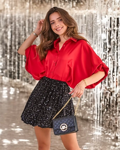 Royalfashion Short women's skirt with sequins