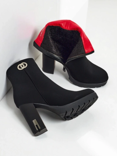 Stella Black Elegant Heel Ankle Boots