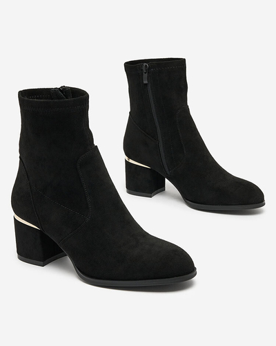 Royalfashion Black women's low stiletto boots Rejerra