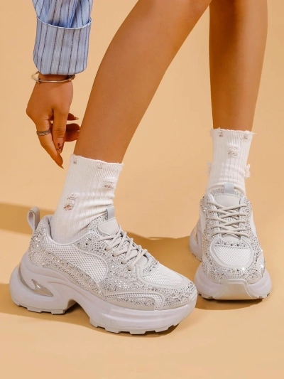 Royalfashion Women's sporty sneakers with rhinestones Bloss