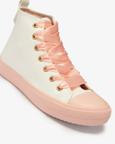 White-Pink Women's Sports Sneakers Macako- Footwear